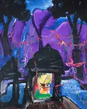Untitled by Manu Parekh, Acrylic on canvas, sold Feb 2013