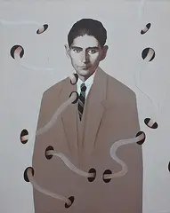 Franz Kafka's Fictional Logic by Dilip Ranade, Acrylic on canvas, sold Feb 2013