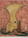 Untitled by Surendran Nair, Monoprint on paper, sold Feb 2013
