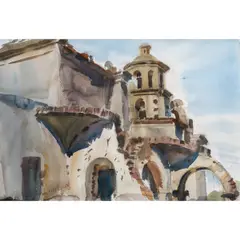 Mission by Maurice Logan, watercolor, sold Apr 2026