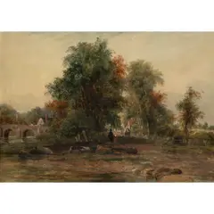 The Road to the Village by Frederick William Watts, oil on board, sold Apr 2026