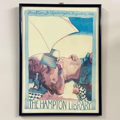 This exhibition poster was produced for a Hampton Library auction held in Bridgehampton on August 6 by James McMullan, 1988, watercolor style, sold Jun 2026