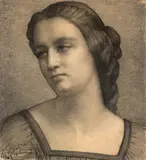 Etude pour le plafond de l'hôtel de ville de Lyon by Louis Janmot, Fusain, sold Mar 2024