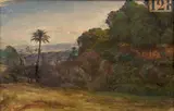 Paysage des environs d'Alger by Louis Janmot, Huile sur toile marouflée sur carton, sold Mar 2024