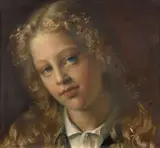 Portrait de jeune fille blonde by Louis Janmot, Huile sur papier marouflé sur carton, sold Mar 2024