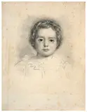 Portrait d'enfant by Louis Janmot, Crayon noir et estompe sur papier, sold Mar 2024