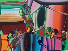 Stretched Bodies by Bose Krishnamachari, Acrylic on canvas, sold Feb 2013