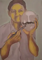 ...So I Told Her by Ebenezer Sunder Singh, Oil on canvas, sold Jan 2013