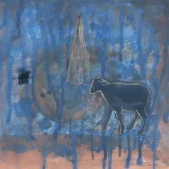 Untitled by Jagannath Panda, Mixed media on paper, sold Jan 2013