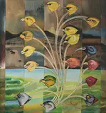 Hawaiian Colonists by Barun Chowdhury, Watercolour on paper, sold Jan 2013