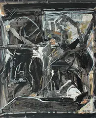 La Nuit by S. H. Raza, Acrylic on paper, sold Jan 2013