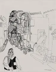 Untitled by K. Laxma Goud, Ink on paper, sold Jan 2013