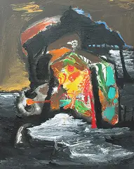 Untitled by Manu Parekh, Acrylic on canvas board, sold Jan 2013