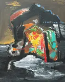 Untitled by Manu Parekh, Acrylic on canvas board, sold Jan 2013