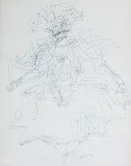 Untitled by K. M. Adimoolam, Pen on paper, sold Jan 2013