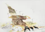 The Desirescape III by Jagannath Panda, Mixed media and collage on paper, offered Mar 2013