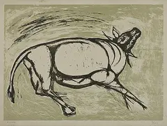 Kultura by Tyeb Mehta, Lithograph on paper, sold Mar 2013