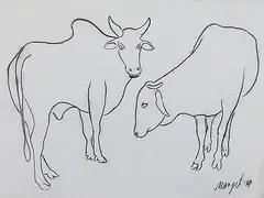 Untitled by Manjit Bawa, Charcoal on paper, sold Mar 2013