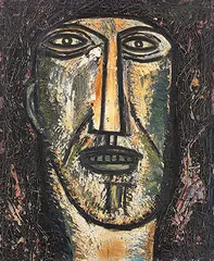 Untitled by F. N. Souza, Oil on canvas, sold Dec 2012