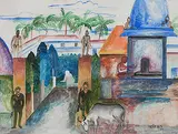 Untitled by Bhupen Khakhar, Acrylic on paper, sold Dec 2012