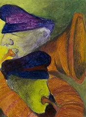 Untitled by Krishen Khanna, Oil on canvas, sold Dec 2012