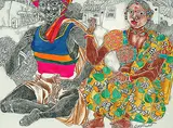 Untitled by K. Laxma Goud, Mixed media on paper, sold Dec 2012