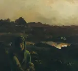 In Evening by Bikash Bhattacharjee, Oil on canvas, offered Dec 2012