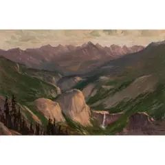 Yosemite Valley by James Everett Stuart, 1918, oil on canvas, sold Apr 2026
