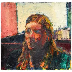 Vanessa at Max's by Dennis Hare, 2004, oil on canvas, sold Apr 2026