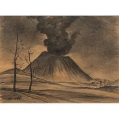 (Mexican by Dr. Atl, charcoal on paper, sold Apr 2026
