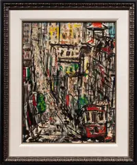 Untitled (San Francisco Cable Car Scene with Figures) by Pascal Cucaro, oil on canvas, sold Apr 2026