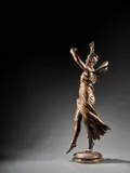 Zéphir by Eugène Delaplanche, Bronze à patine brune et dorée, sold Nov 2024