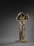 La nature se dévoilant devant la science by Louis-Ernest Barrias, Bronze à patine argentée, sold Nov 2024