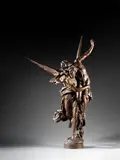 Gloria Victis by Marius Jean Antonin Mercié, Bronze à patines brunes et dorée, sold Nov 2024
