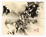 Sans titre by T'ang Haywen, circa 1985, Encre sur papier (diptyque), sold Dec 2024