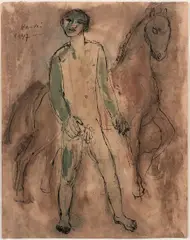 Sans titre by Simon Hantaï, 1947, Encre et gouache sur papier, sold Dec 2024