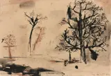 Sans titre by Zao Wou-ki, 1949, Encre de Chine et pastel sur papier, sold Dec 2024