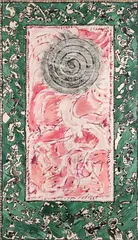 Descendre à Shanghai by Pierre Alechinsky, 1988-89, Encre de Chine et acrylique sur papier de Chine marouflé sur toile, sold Dec 2024