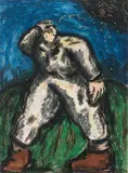 Les voix by Jean-Charles Blais, 1983, Pastel, collage et épingles sur papier, sold Dec 2024