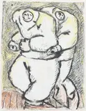 Twist again by Jean-Charles Blais, 1982, Peinture, craie grasse et crayon de couleur sur papier, sold Dec 2024
