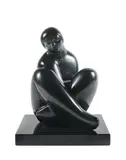 Caricia by Jorge Jiménez Deredia, 1985, Marbre noir de Belgique, sold Dec 2024