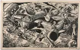 Sans titre by Hervé Di Rosa, 1982, Acrylique sur papier marouflé sur panneau, sold Dec 2024