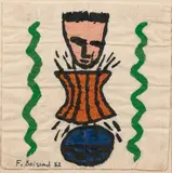 Sans titre by François Boisrond, 1982, Acrylique sur mouchoir, sold Dec 2024