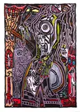 Histoire inventée by Robert Combas, circa 2013, Acrylique et collage sur toile, sold Dec 2024