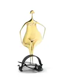 Piège à con by Philippe Hiquily, 1976, Bronze à patine dorée et piège en fer, sold Dec 2024