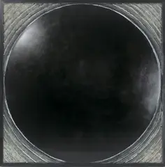 Bindu noir by S. H. Raza, 2007, Bronze à patine noire et blanche, sold Dec 2024