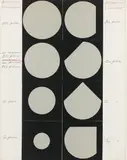 Betelgeuse négatif et Cassiopée négatif by Victor Vasarely, circa 1965, Collage et encre sur carton, sold Dec 2024