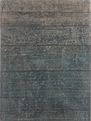 Palimpseste bleu du Nil by Georges Noël, 1965, Technique mixte sur toile, sold Dec 2024