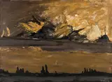 Sans titre (série des "Bateaux ivres") by Roger Edgar Gillet, 1994, Huile sur toile, sold Dec 2024
