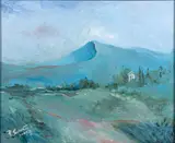 Paysage inventé by Paolo Salvati, 2008, Huile sur panneau, sold Dec 2024